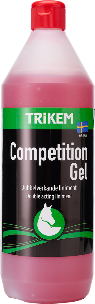 Prodiuktbild på Trikem Competition Gel - en gel utformad för att stödja hästens muskelåterhämtning och prestation under intensiva tränings- och tävlingsprestationer